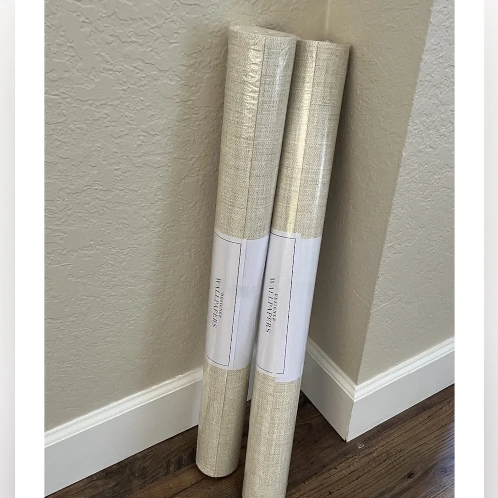 NWT SEABROOK Wallpaper BV30205 Easy Living Alabaster 2 Dbl Rolls Faux Grasscloth